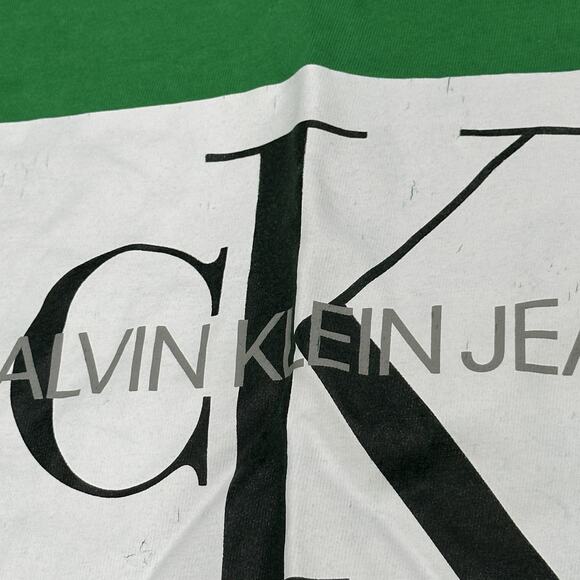 Calvin Klein Tee Shirt Men 2XL Green Logo Graphic Tee T-Shirt Cotton Casual - Picture 8 of 8